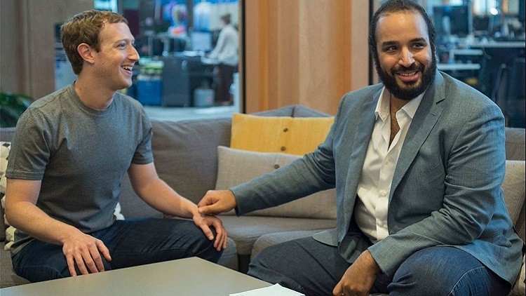بن سلمان يزور مؤسس موقع فيسبوك