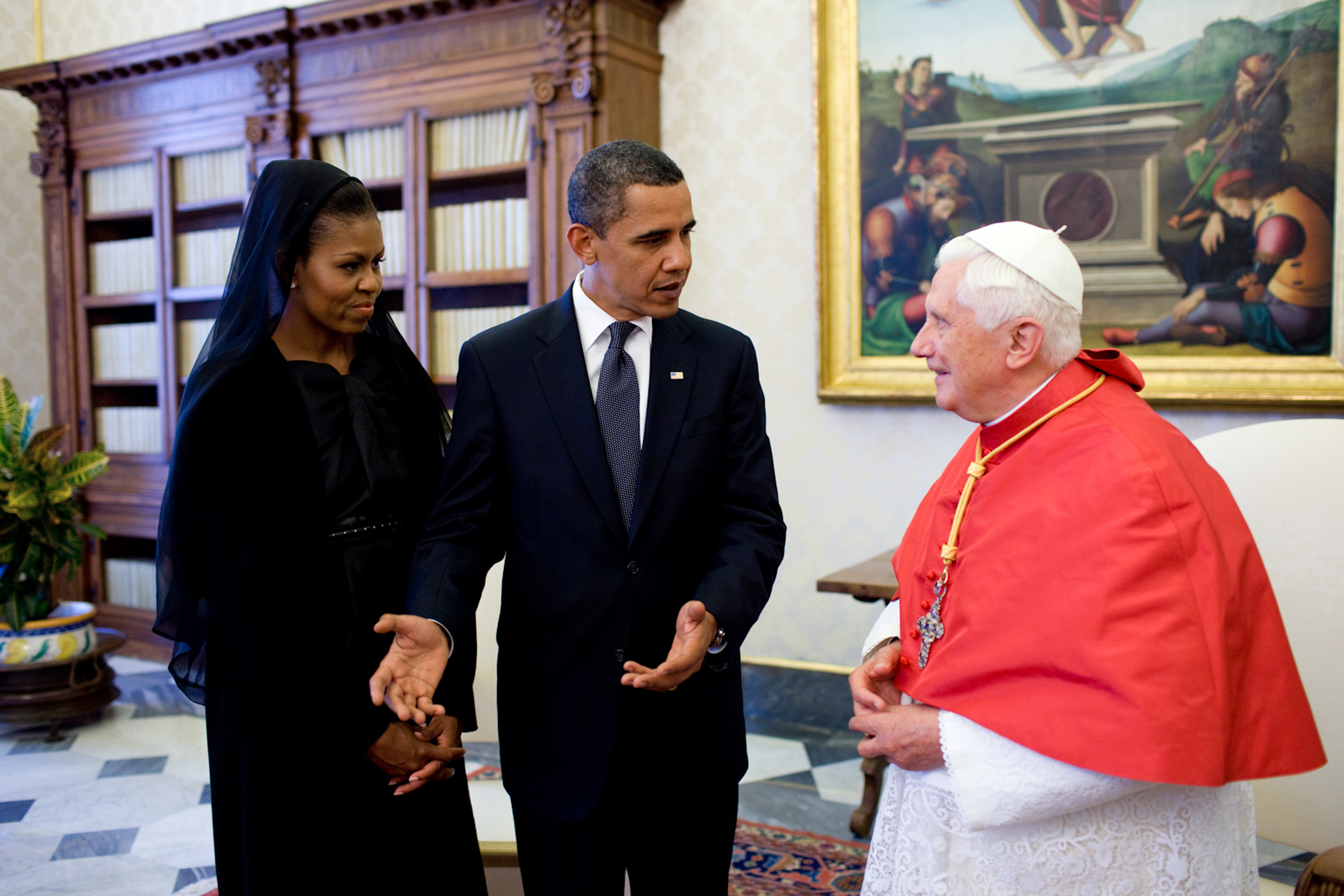 زيارة الرئيس الامريكي السابق بارك اوباما وزوجته للفاتيكان 2009