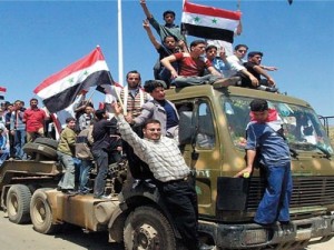  الطیران الحربی السوری یستهدف الیات للمسلحین ویقتل   الکثیر منهم  