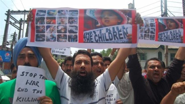Kashmiris Protest against Israeli Atrocities in Palestine