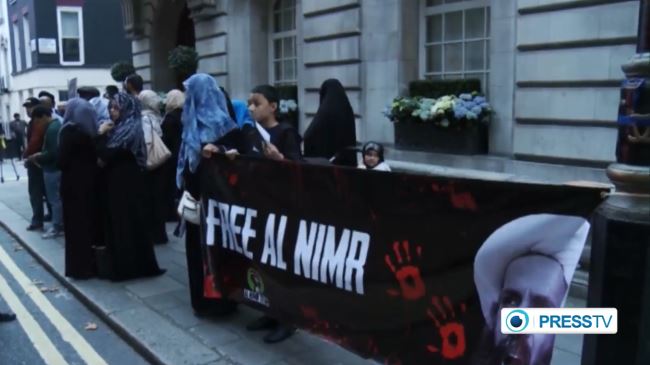 Protesters Gather outside Saudi London Embassy