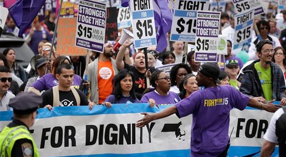 La protesta nacional en Nueva York para un mejor salario
