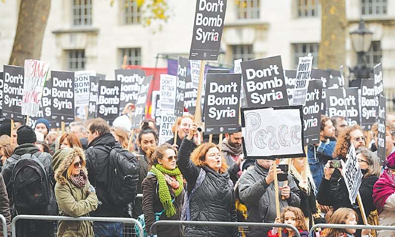 Manifestaciones en Londres y Madrid contra intervención militar en Siria