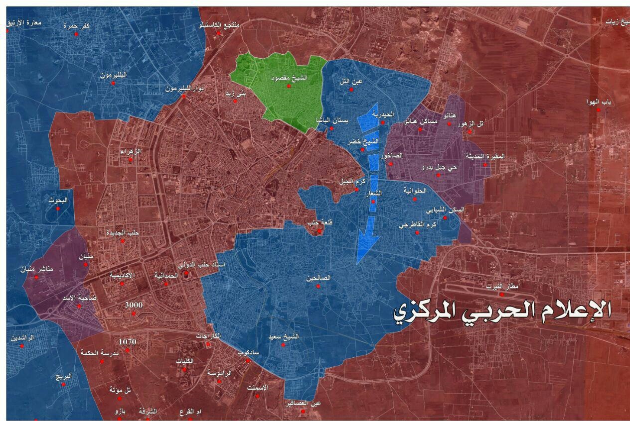 بالخریطة المفصلة..الجيش السوري يسطير على أحياء الهلك والصاخور وبستان الباشا في حلب