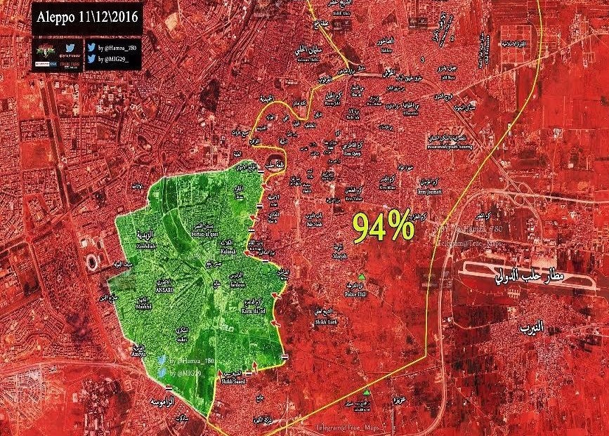 Syria Liberates 94% of Eastern Aleppo from Militants