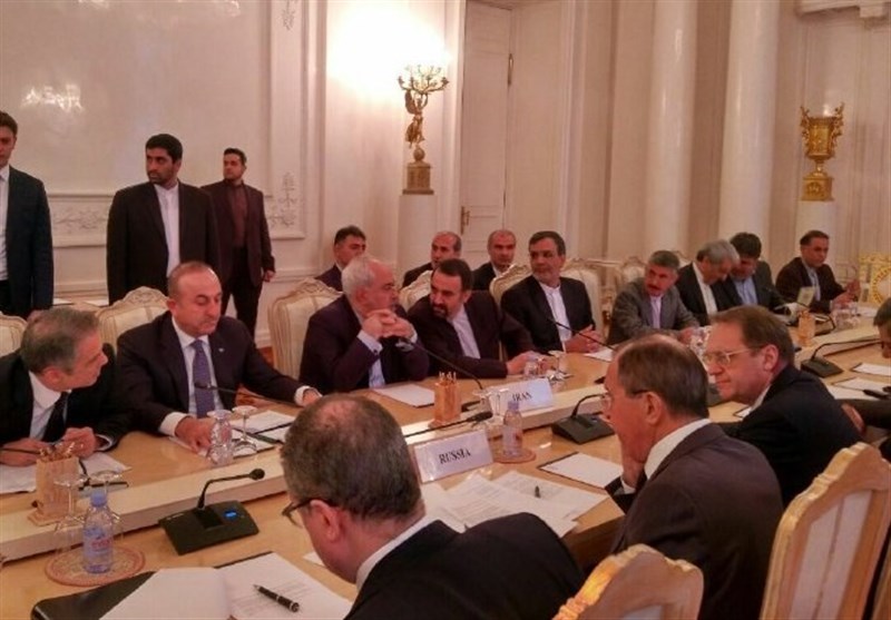 مؤتمو صحفي لوزراء خارجية ايران وروسيا وتركيا: والتاكيد على ضمان وضع اتفاق بين الحكومة السورية والمعارضة