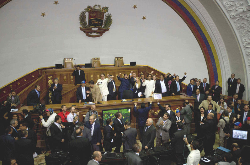 La instalación del nuevo parlamento y juramentación de los nuevos diputados en Venezuela
