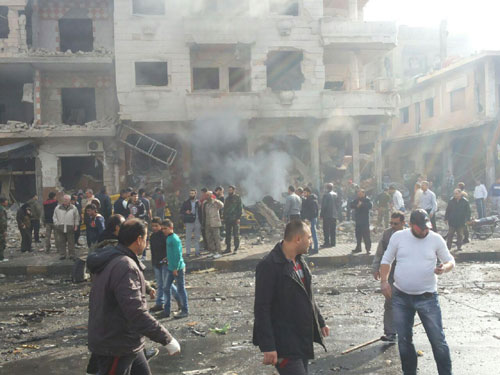 عشرات الضحايا في تفجير ارهابي بحي الزهراء بحمص
