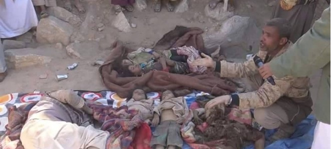 ارتفاع حصيلة المجزرة السعودية في محافظة حجة الى 107 شهداء