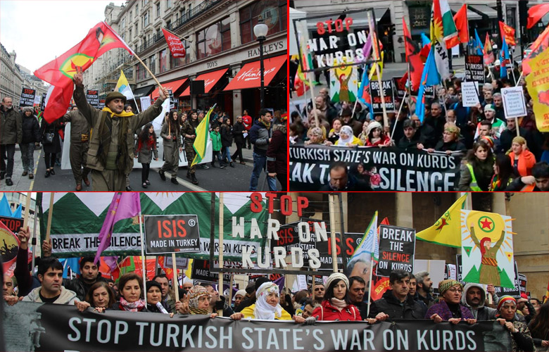 Protests in London against Turkey’s Crackdown on Kurds