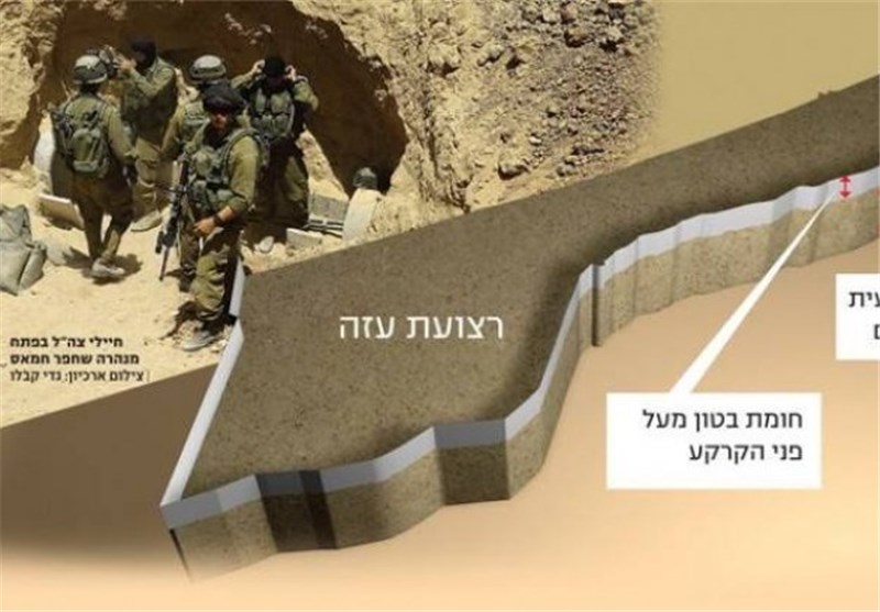 احداث دیوار در زیر زمین توسط رژیم صهونیستی با هدف مقابله با تونل فلسطینی‌ها