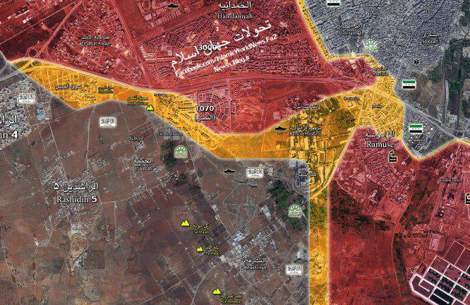 الجيش السوري يتقدم على محور الراموسة و مشروع الـ 1070 شقة جنوب غرب حلب