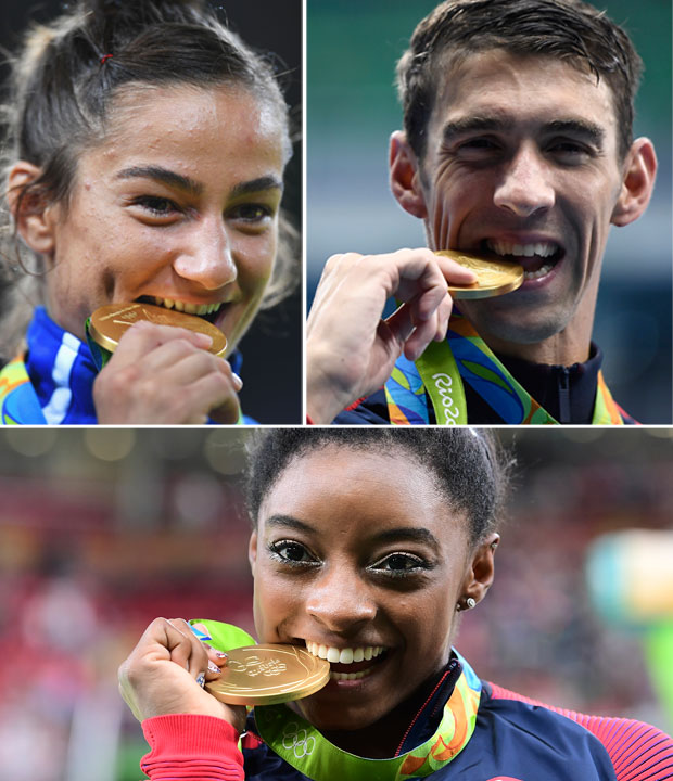 ¿Por qué los campeones olímpicos muerden sus medallas?