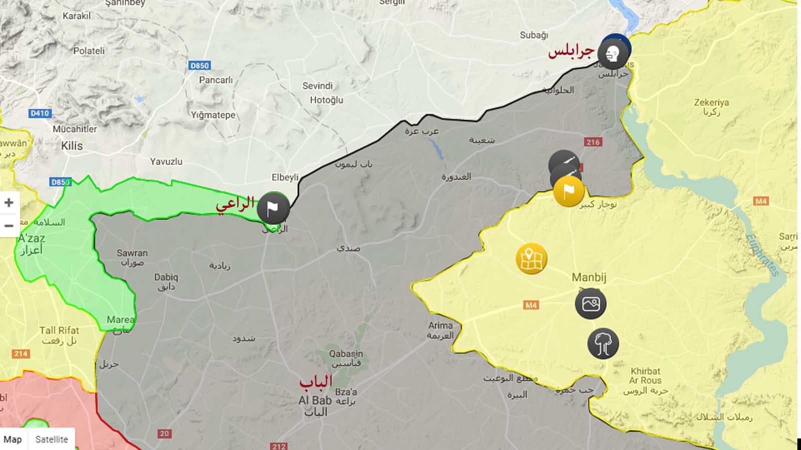 الجيش التركي يبدأ عملية عسكرية واسعة في مدينة جرابلس السورية