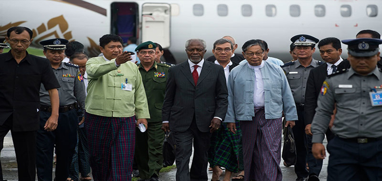 میانمار، کوفی عنان کے دورے کے خلاف مظاہرے