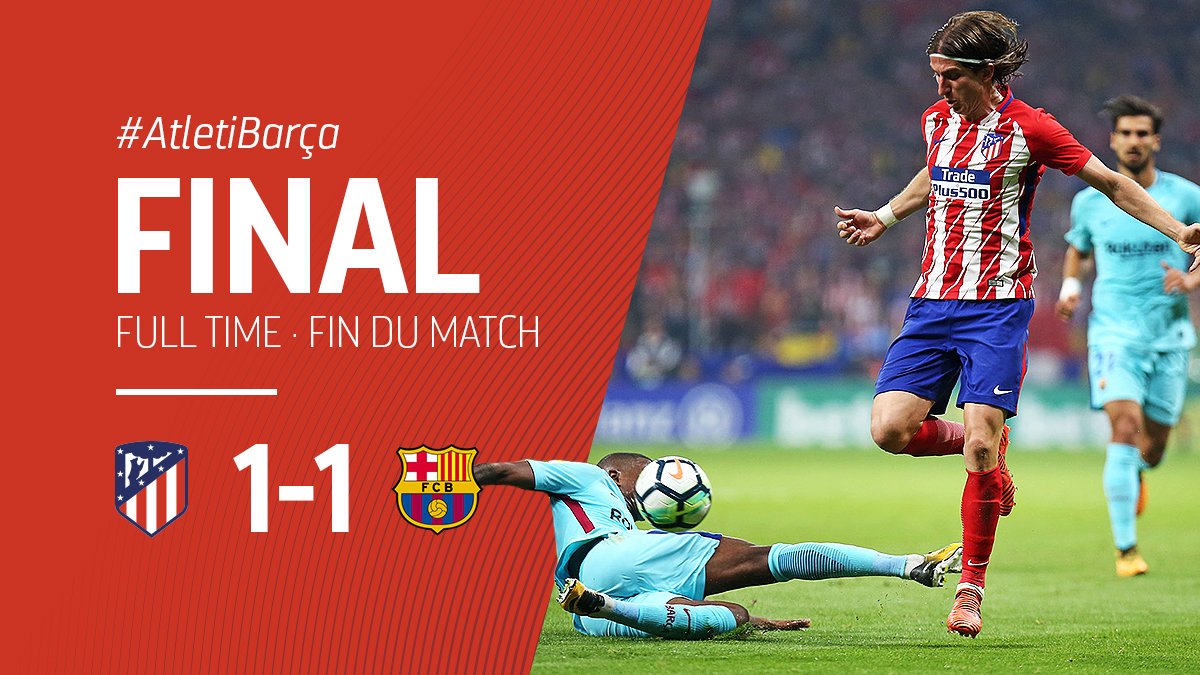 برشلونة يتعثر بتعادل مثير أمام أتلتيكو مدريد