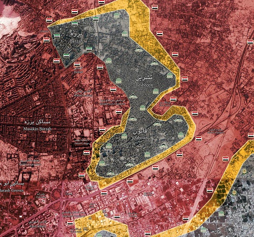 الجيش السوري يدخل حي القابون شرق دمشق