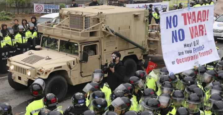Más de 10 heridos en protestas contra despliegue del THAAD en Corea del Sur