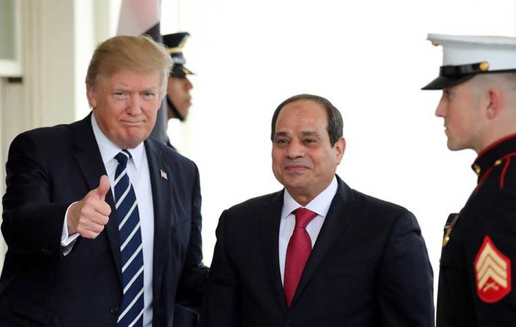 ترامب خلال استقباله السيسي: التعاون العسكري مع مصر سيكون أكبر من أي وقت مضى