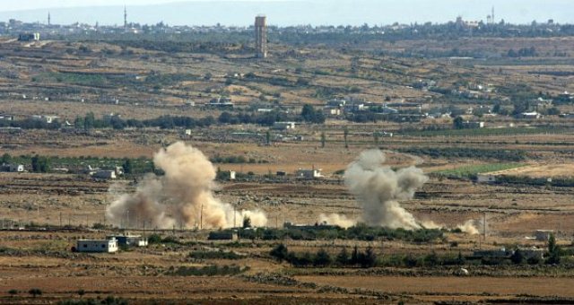 قذائف صاروخية في هضبة الجولان داخل الحدود مع الكيان الإسرائيلي