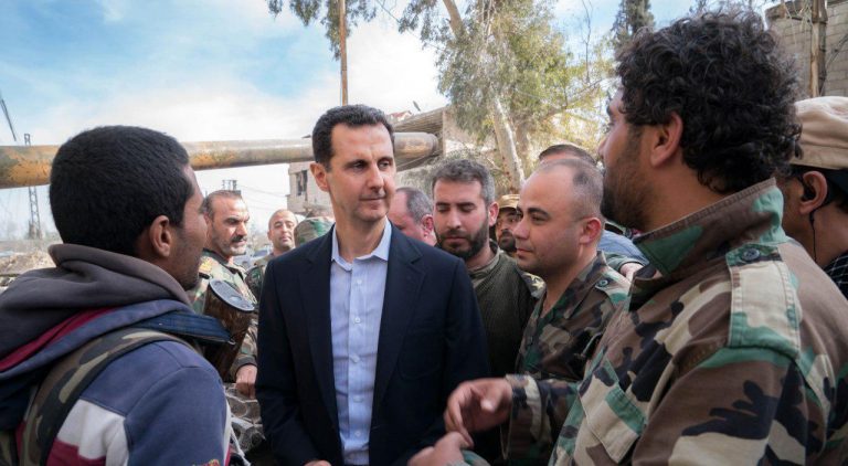 Syrian President Visits Troops at  E Ghouta’s Frontline