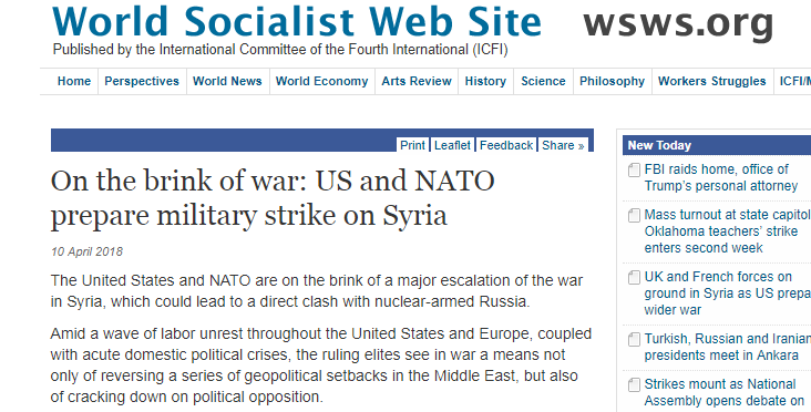 موقع امريكي: لماذا تعدّ أمريكا والناتو لضربة عسكرية ضد سوريا