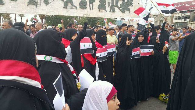 Iraqis Hold Nationwide Rallies to Condemn US-Led Aggression on Syria