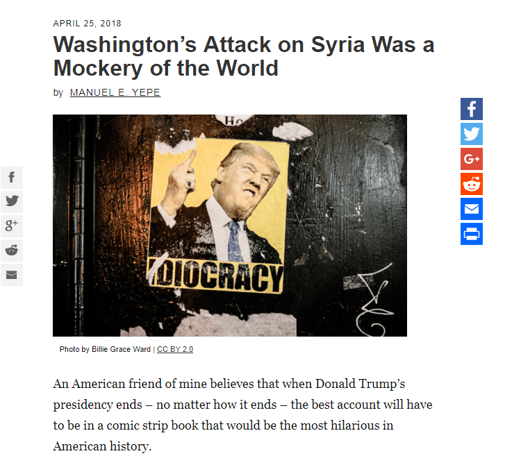 موقع أمريكي: هجوم واشنطن على سوريا كان "مهزلة العصر"
