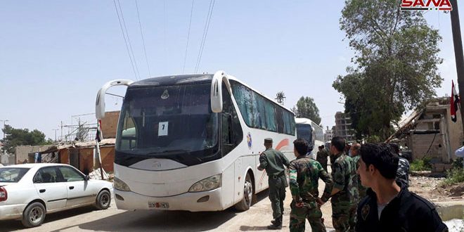 تواصل عملية إجلاء المسلحين من جنوب دمشق وشمال حمص