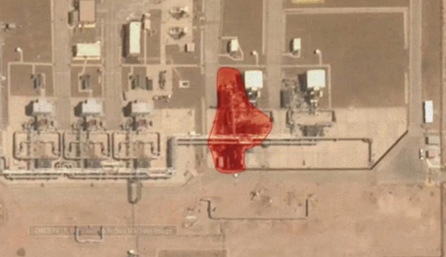 شاهد حجم الدمار الذي لحق بمنشأة النفط السعودية بعد استهدافها بطائرات يمنية مسيرة