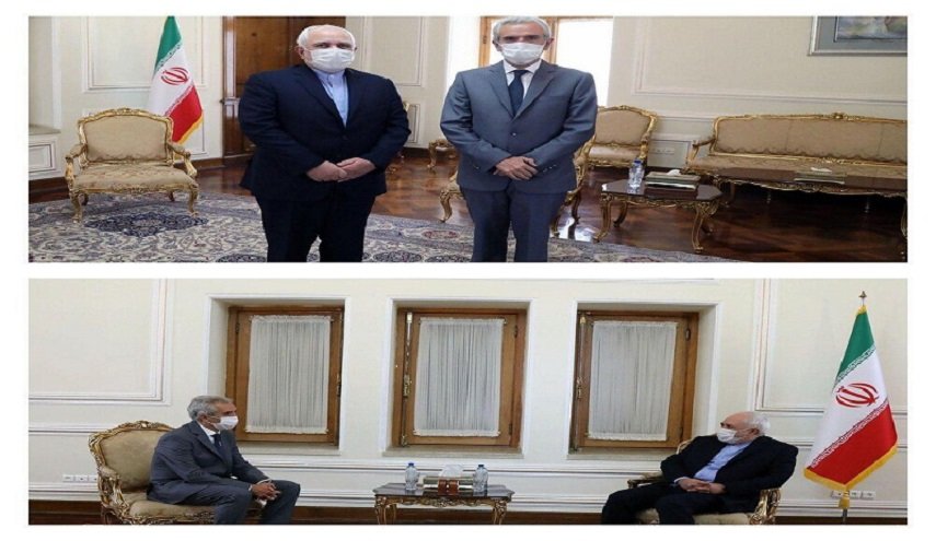 بمناسبة انتهاء مهامه .. ظريف يستقبل سفير اسبانيا بطهران