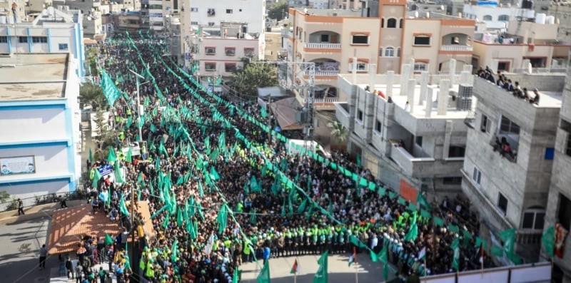 Gazans Mark 34th Anniversary of Hamas Establishment