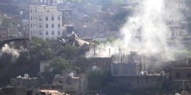 قصف للنظام السعودي على تعز واستشهاد يمنيين اثنين وإصابة 3 بجروح