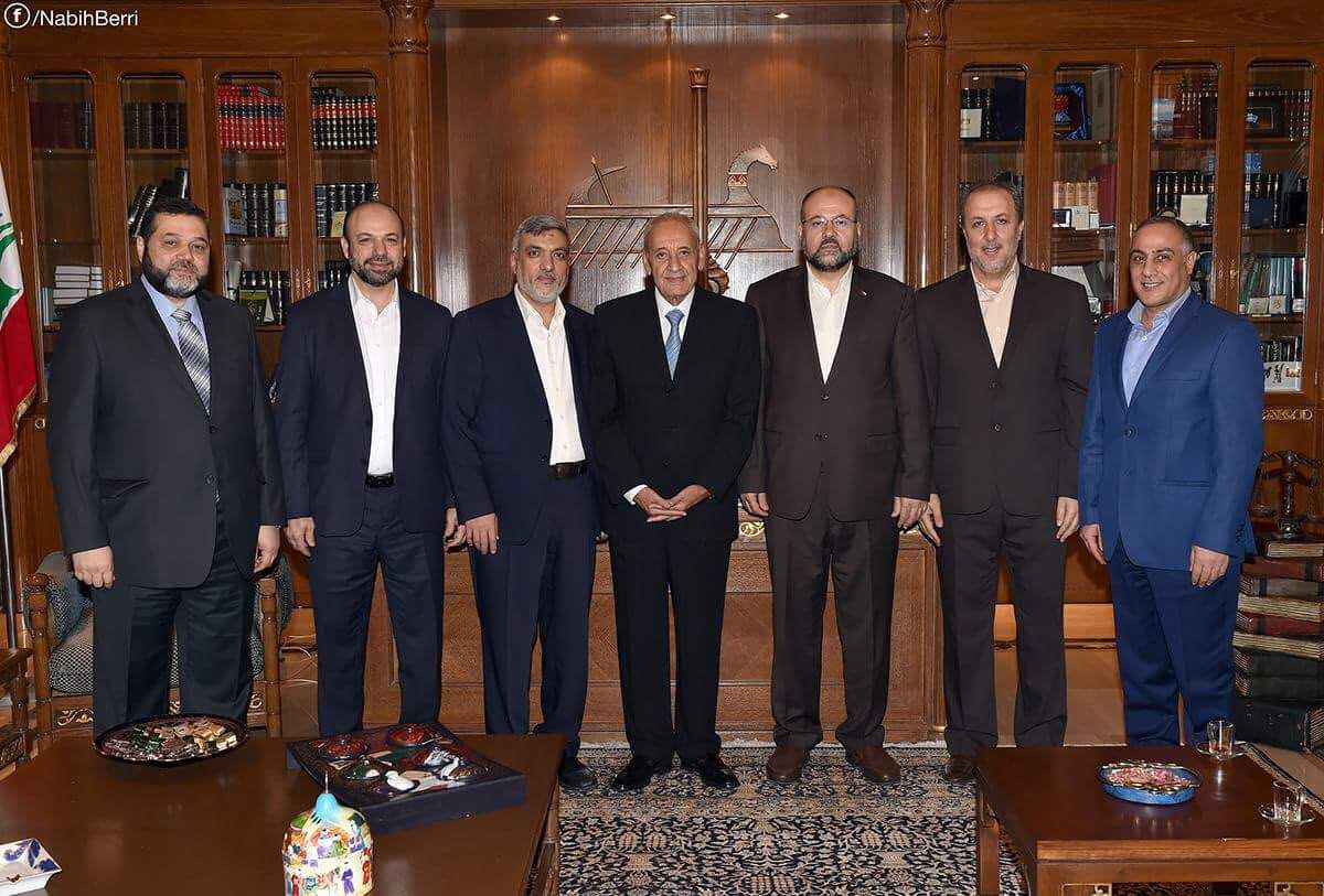وفد قيادي من  حركة حماس يلتقي رئيس مجلس النواب اللبناني في بيروت