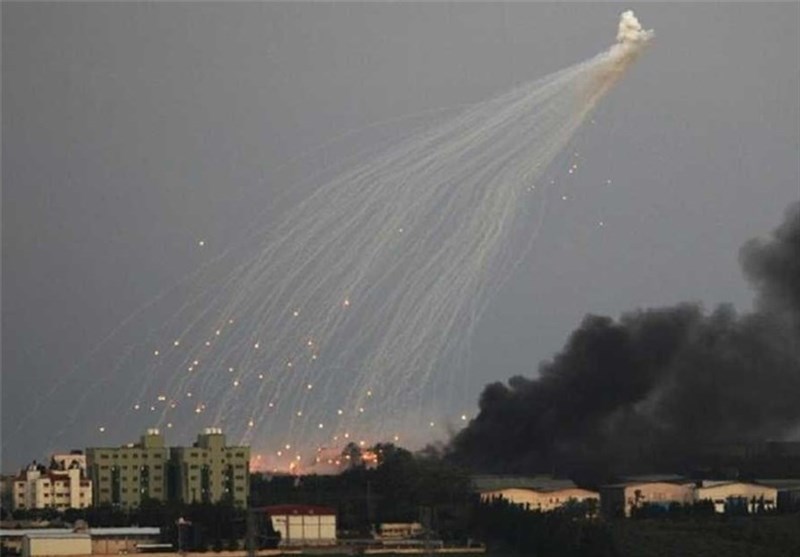 الاحتلال يستخدم الفسفور الأبيض بقصف منطقة أبراج الكرامة شمال غرب مدينة غزة
