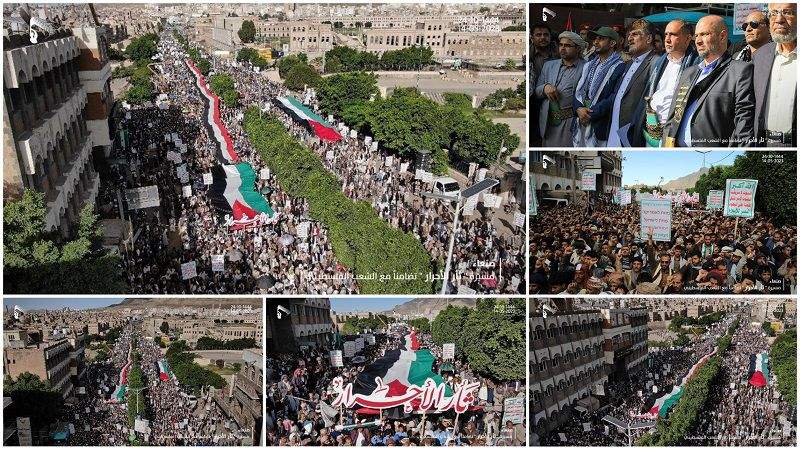 مسيرة حاشدة في صنعاء تضامناً مع الشعب الفلسطيني