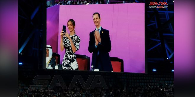 الرئيس الأسد وزوجته يحضران افتتاح دورة الألعاب الآسيوية بالصين