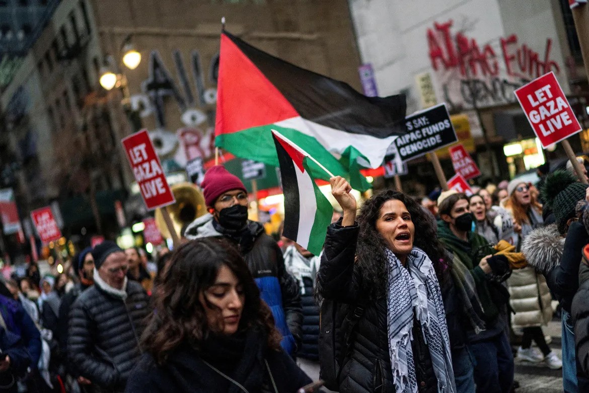 Thousands Protest Outside AIPAC Office in NY, Demand Gaza Ceasefire