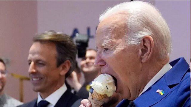 سناتور آمریکایی: بایدن واقعاً می‌تواند بدون خوردن بستنی یک ساعت سخنرانی کند؟