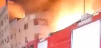 حريق هائل يلتهم عدة محلات فى البيطاش غرب الإسكندرية بمصر