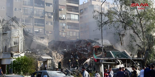 شهداء وجرحى جراء عدوان إسرائيلي استهدف مبنى القنصلية الإيرانية بدمشق