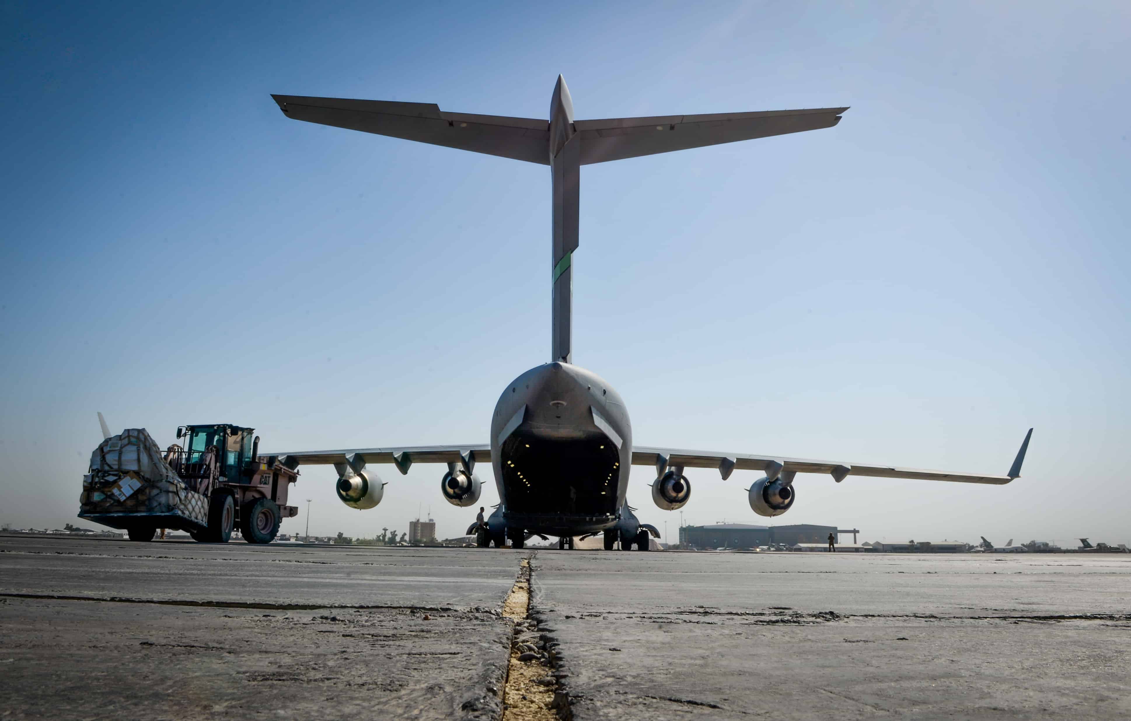 US Military Transport Loaded with Weapons Lands at Airbase in Northeastern Syria