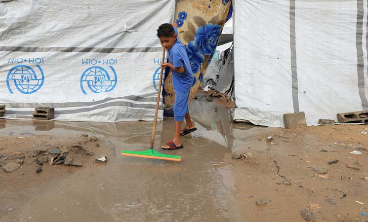 «سرپناه‌های نمناک» غزه در رنج زمستان