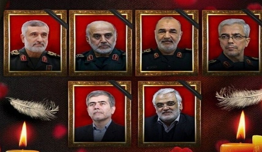 إيران.. تشييع القادة الشهداء الذين استشهدوا جراء العدوان الوحشي للكيان الصهيوني السبت في طهران