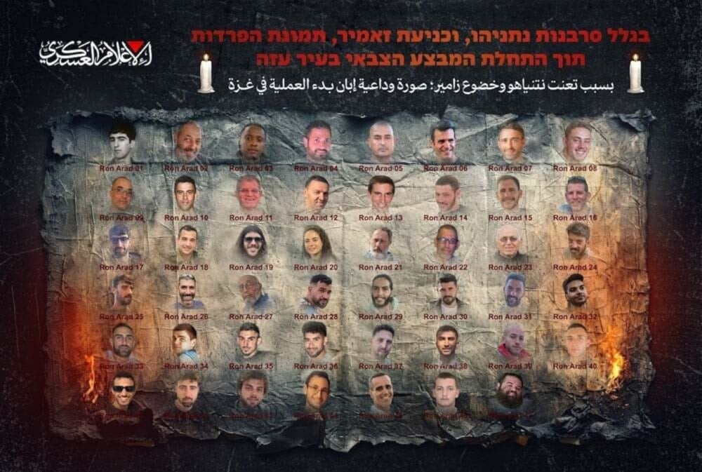 Captives’ ‘Farewell Photo’ Released by Al-Qassam Amid Gaza Attacks