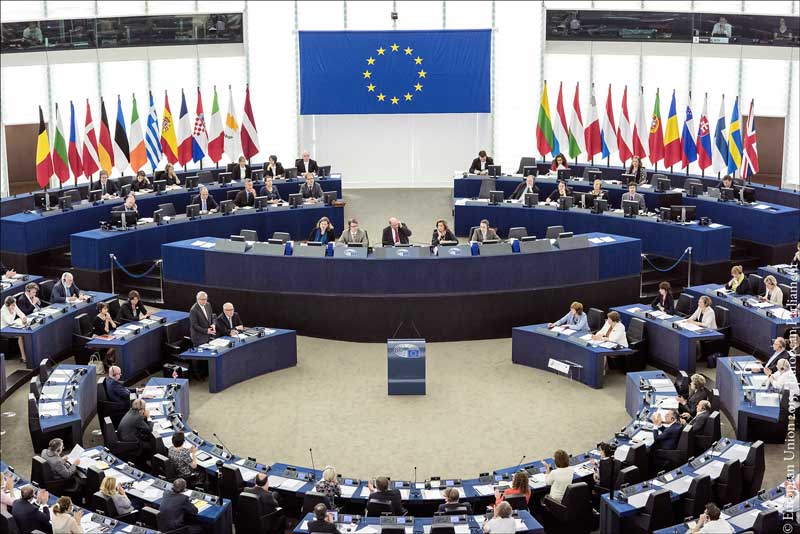 پرچم اسرائیل در پارلمان اروپا پایین کشیده شد
