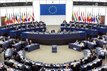 پرچم اسرائیل در پارلمان اروپا پایین کشیده شد