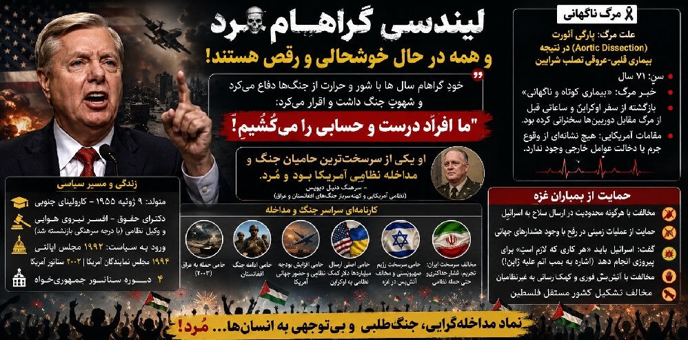 مرگ ناگهانی سناتور جنگ طلب | لیندسی گراهام و هیروشیما کردن غزه