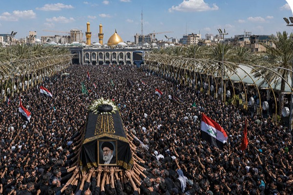 النجف الأشرف وكربلاء تودعان الإمام الشهيد.. ملايين العراقيين يجددون العهد مع نهج المقاومة والمرجعية