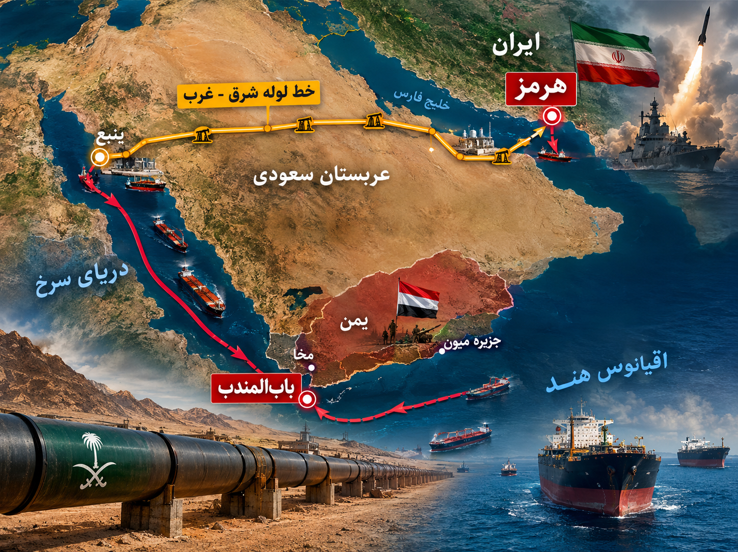 کمان فشار ایران بر شریان انرژی منطقه